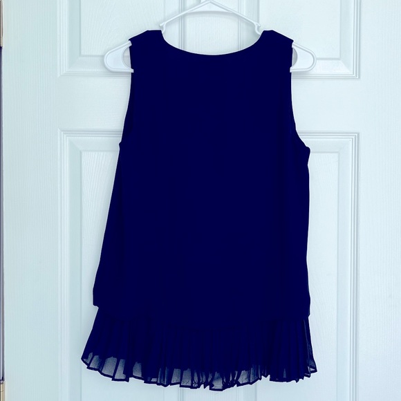 3/$25 Banana Republic Navy Tank Top with Ruffled Hem - Picture 5 of 6